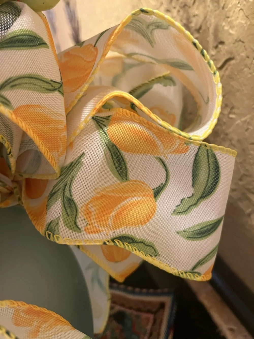 Floral Magnolia Spring Berry Arrangement with Yellow Ribbon - Home Accents